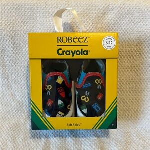 Robeez Soft Soles Baby Walker Shoes Crayola print NIB